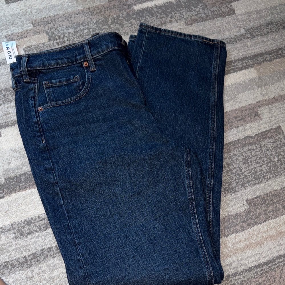 Old Navy Women's Dark Blue Straight Leg Jeans